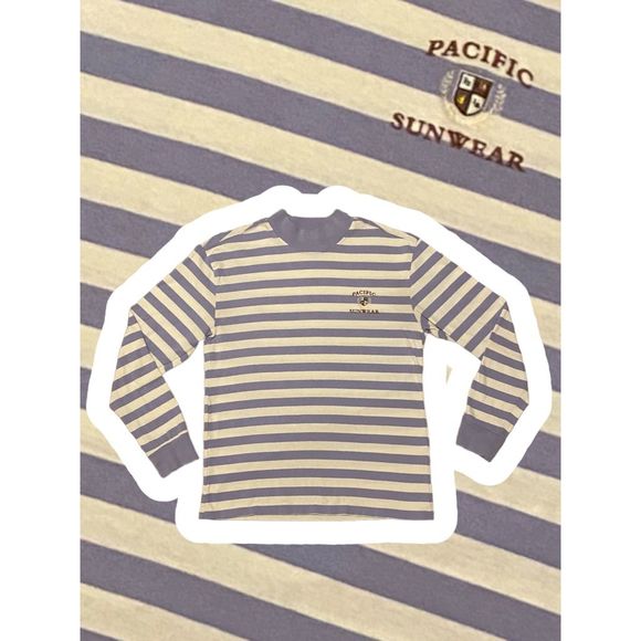 PacSun Other - Pacsun Pacific Sunwear White and Blue Striped Sweatshirt Men’s Size Medium